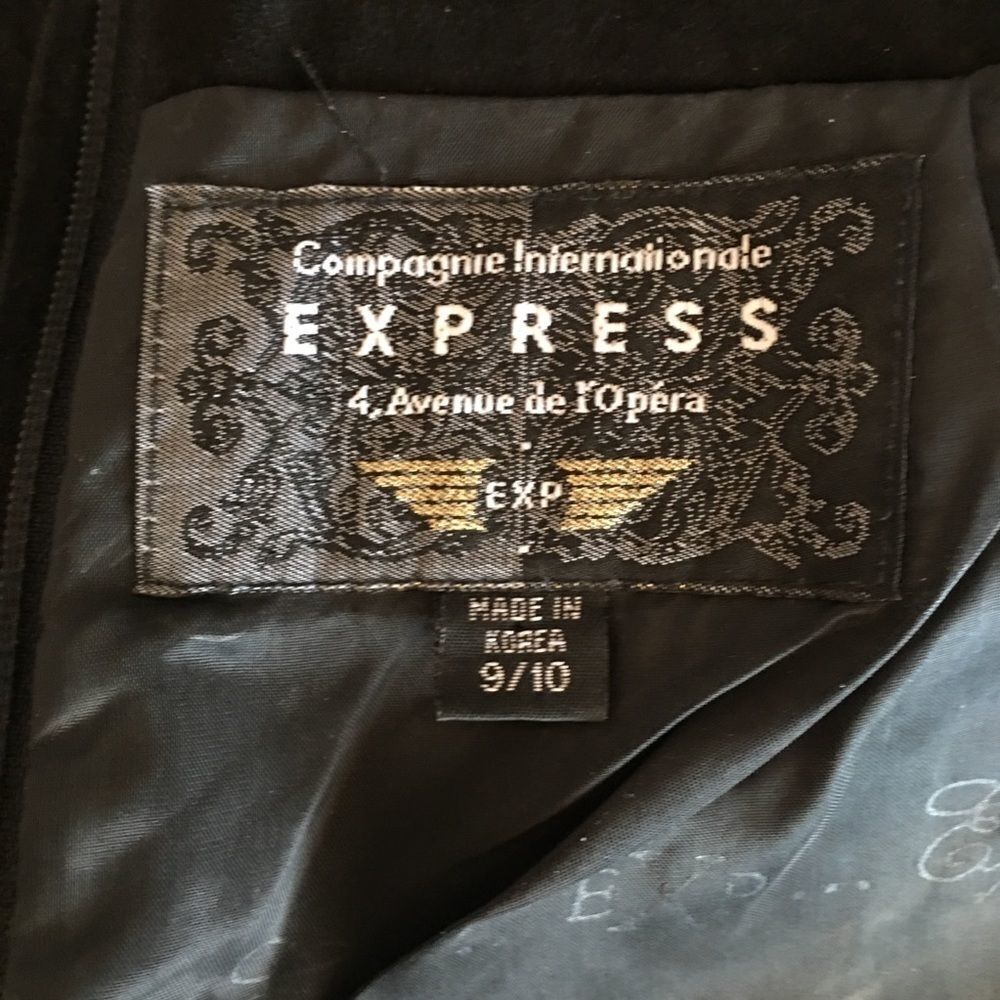 Express Black Genuine Leather Midi Skirt 9/10 - Picture 5 of 6